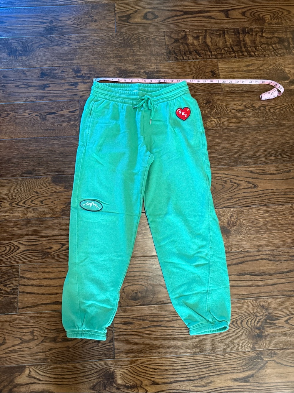 aerie  Green Sweatpants with ski  Patches ⛷️